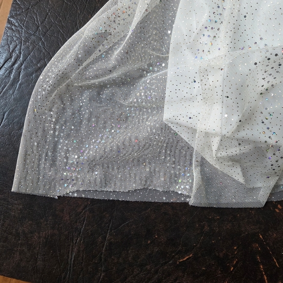 City Studio Long White Sparkly Dress With Glitter And Sequin Size 9/10 - Picture 10 of 12